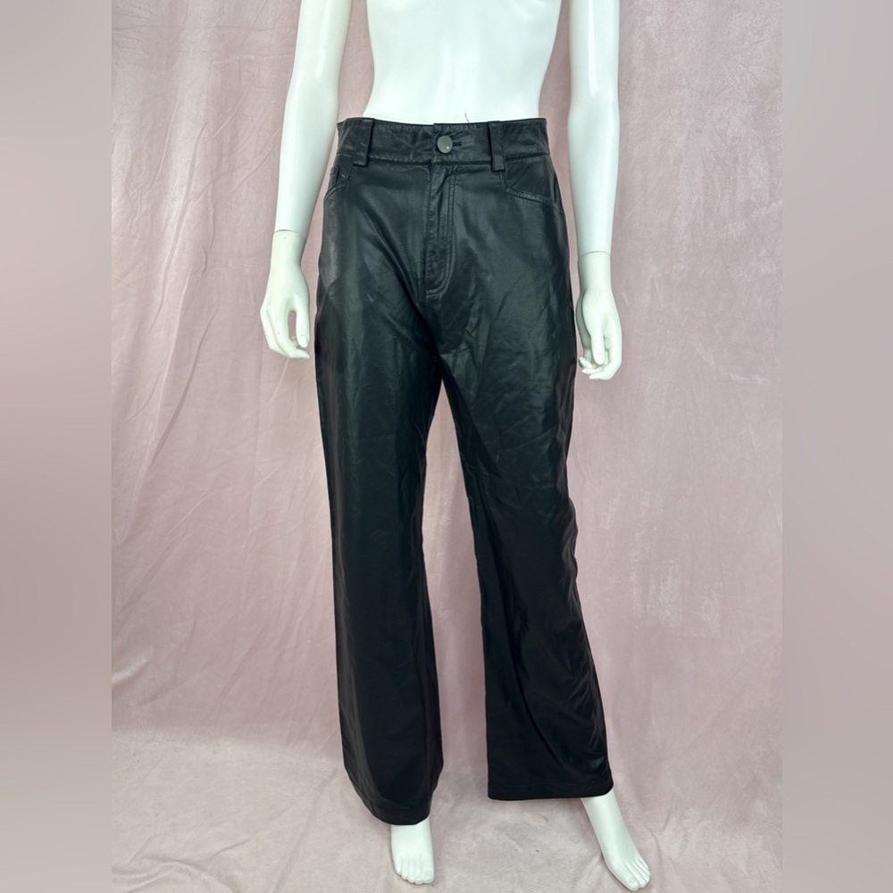 Alp N Rock Womens Black Faux Leather Techno Ski Pants Size Small Berlin